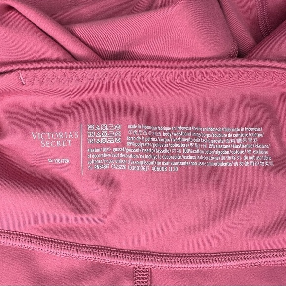 Size 10 Victorias Secret Athletic Leggings Mauve Pink Activewear Stretch - Picture 6 of 9